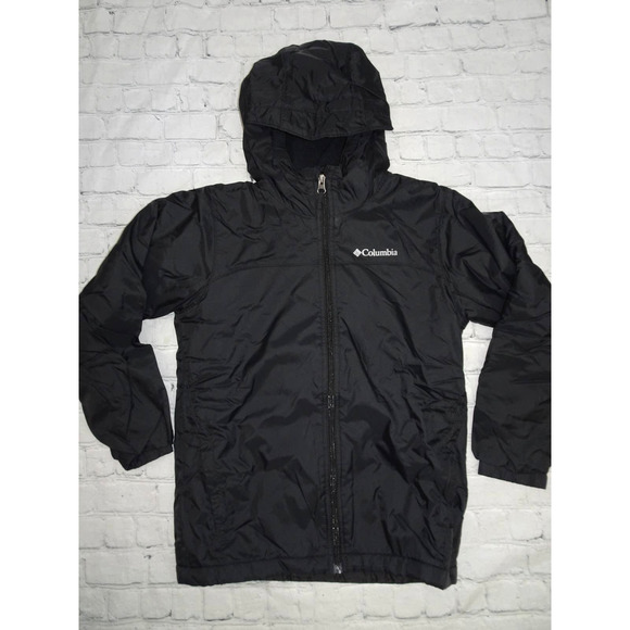 Columbia Other - Columbia Hooded Zip Up Fleece Lined Jacket, Kids Medium, Black